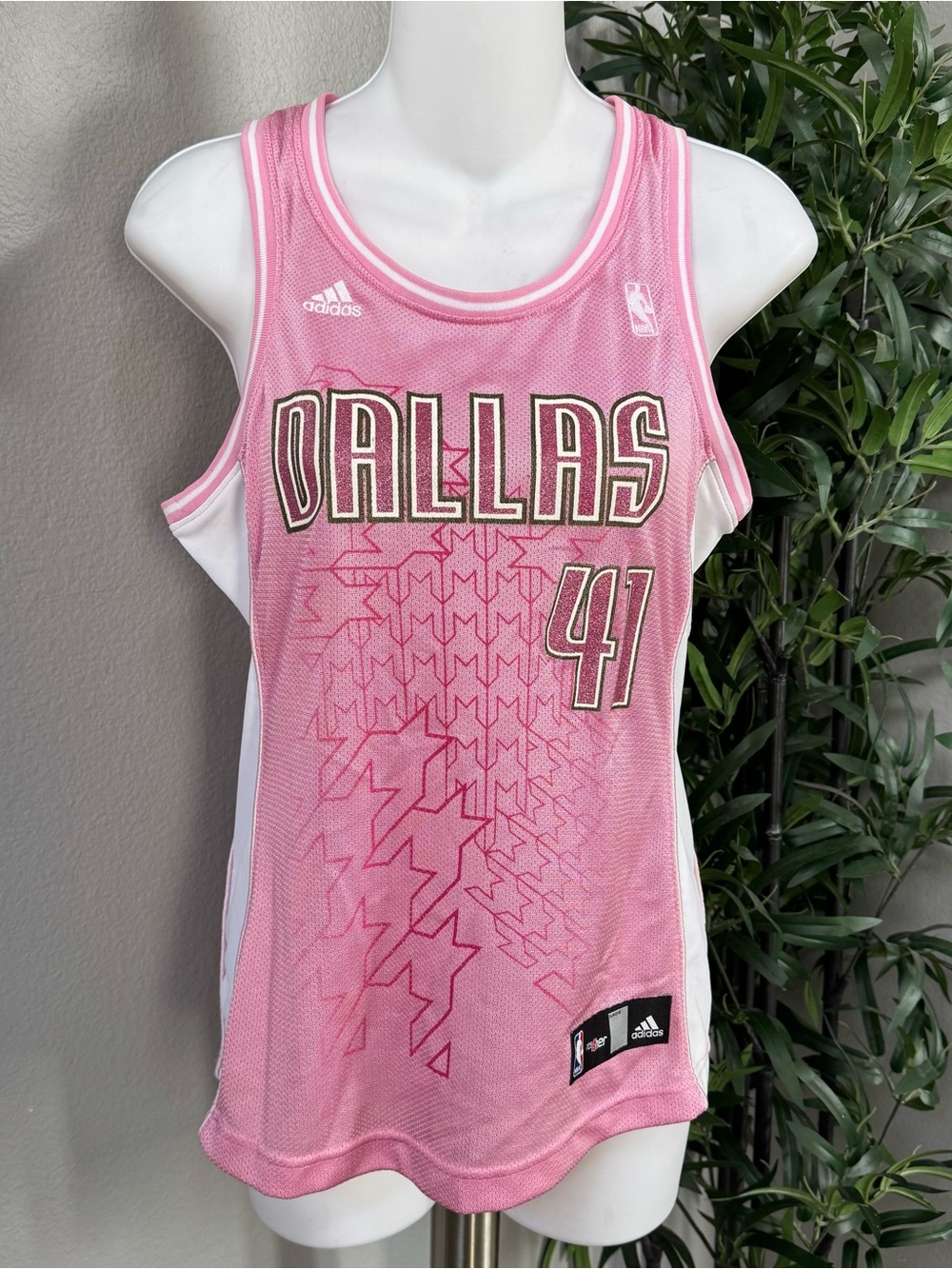 adidas Pink NBA Basketball Jersey with Team Graphics